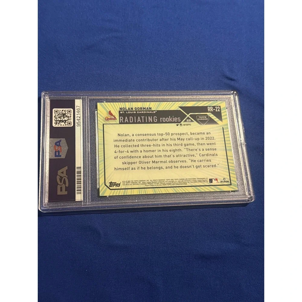 2023 Topps Chrome Nolan Gorman Radiating Rookies RR22 PSA 9 Mint Cardinals RC - Picture 2 of 2